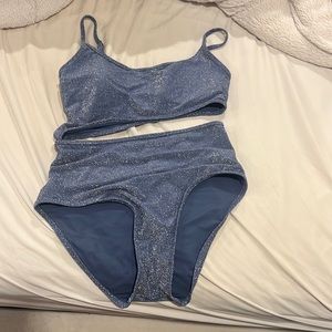 Sparkly blue Aerie one piece swimsuit